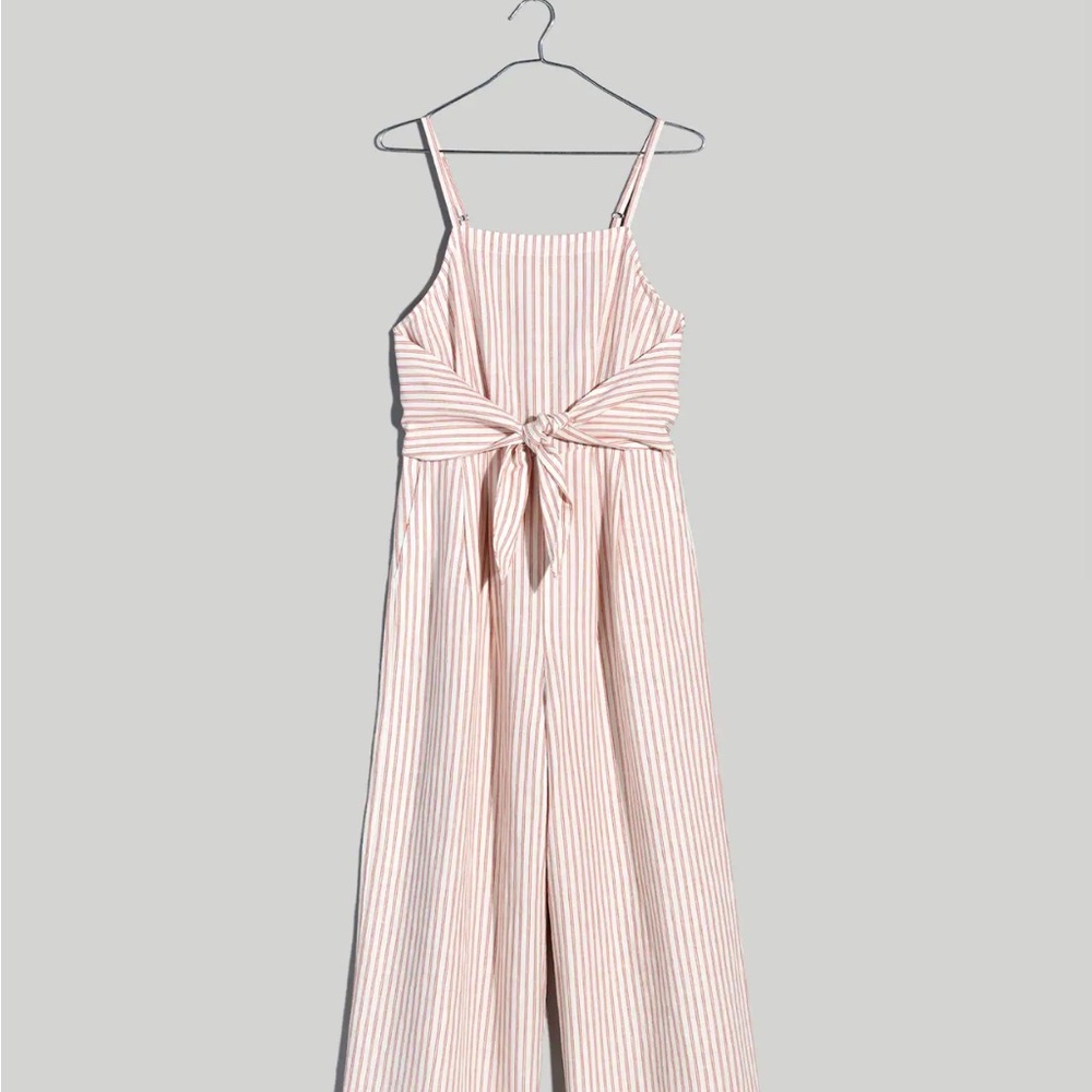 Madewell 18W Plus Tie-Waist Crop Wide-Leg Jumpsuit